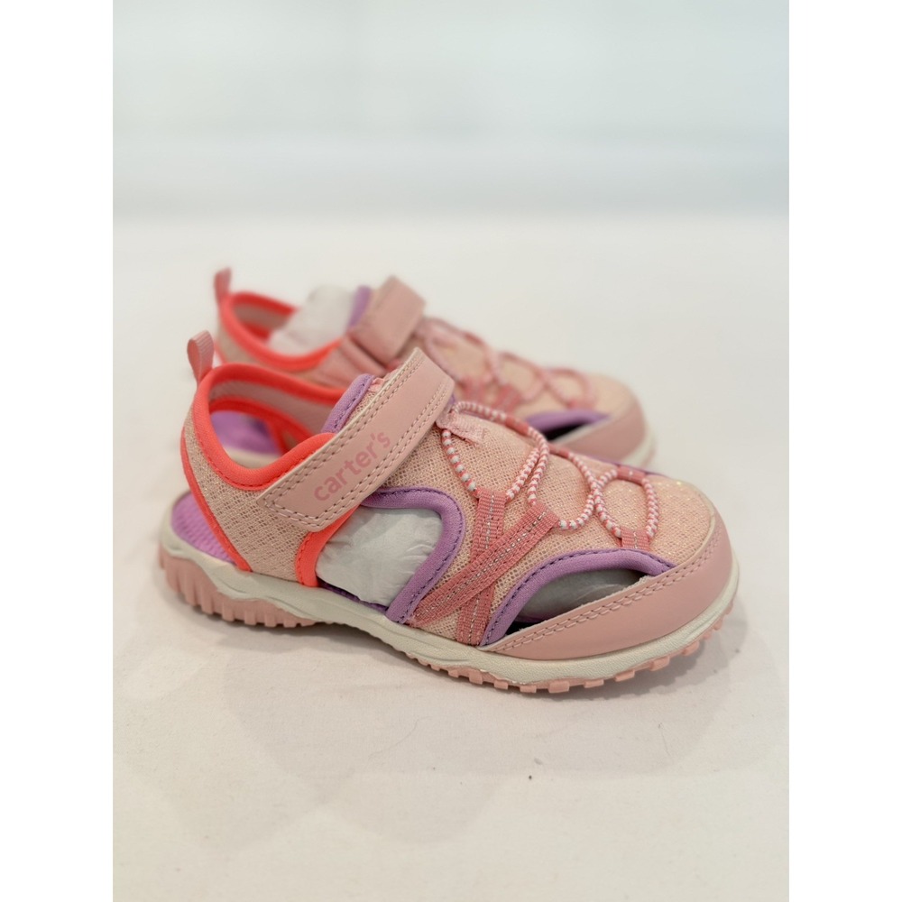 CARTERS Toddelr Girls Pink Sandals 12 Slip On Kwando Walking Shoes Summer New
